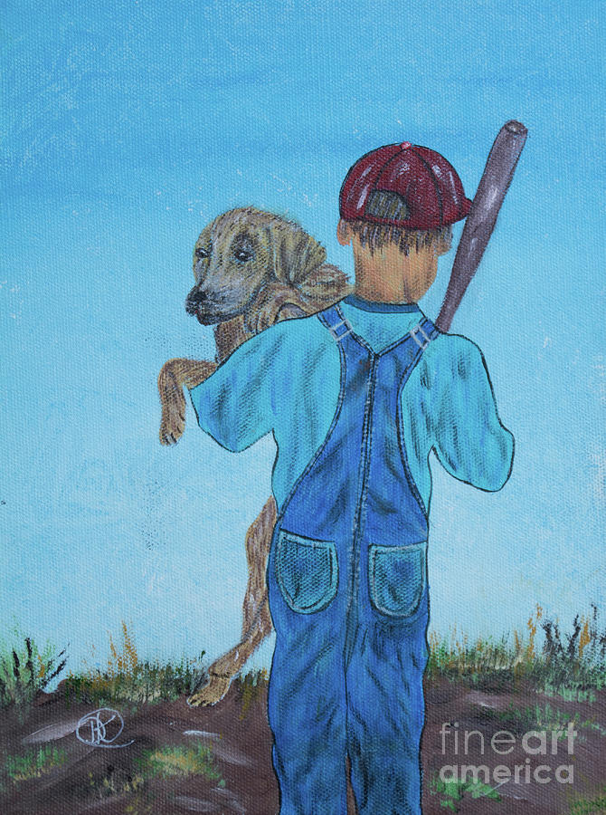 Dog and Best Friend Painting by Deborah Klubertanz