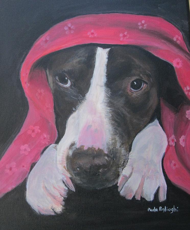 Dog and Blanket Painting by Paula Pagliughi
