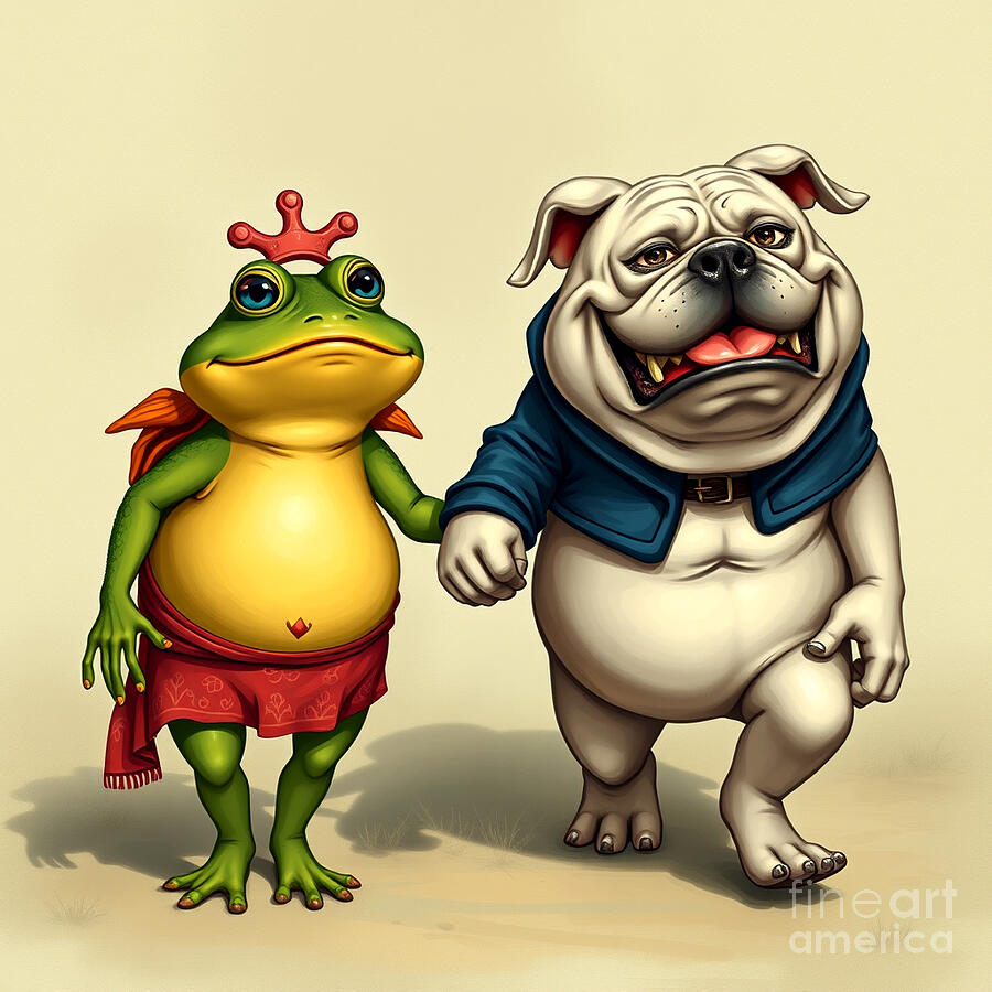 Dog and Frog #1 Digital Art by Steve Mitchell