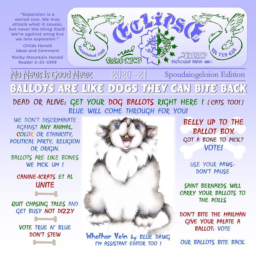 Dog Ballots Bite Mixed Media by Dawn Sperry