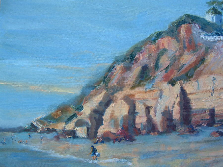 Seascape Painting - Dog Beach      Del Mar Ca by Bryan Alexander