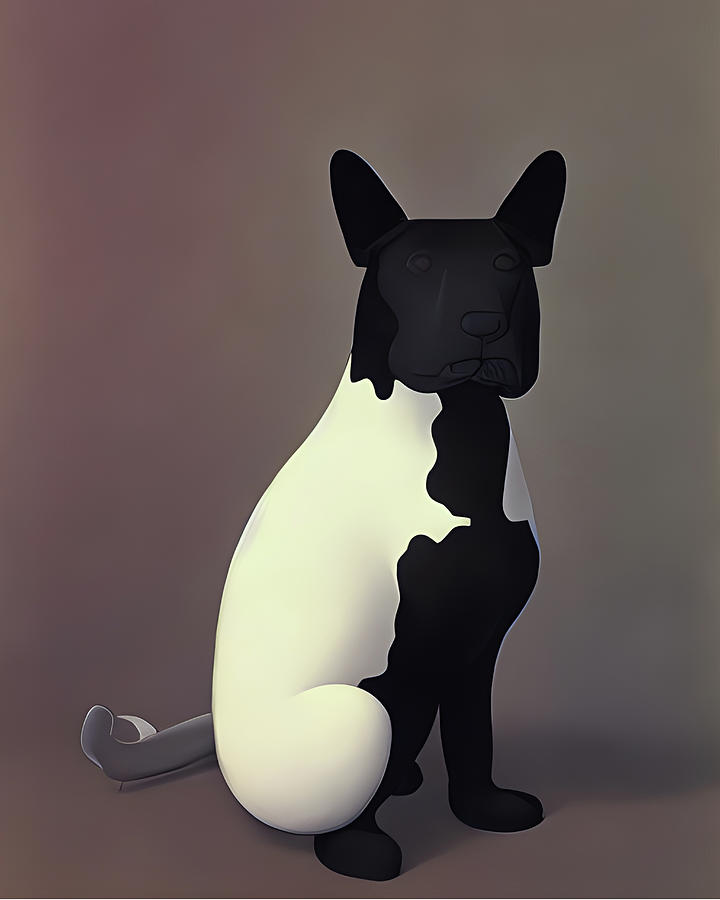 Dog Black and White Painting by Bob Orsillo