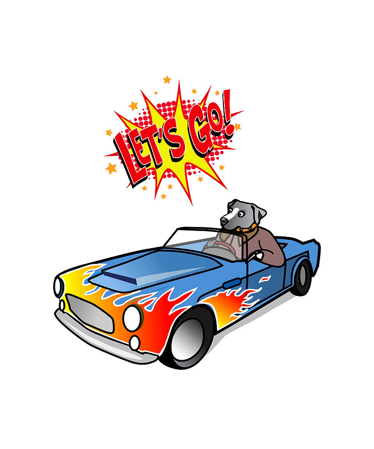 Dog Driving A Car Essential TShirt Poster Painting by Lee Natasha ...