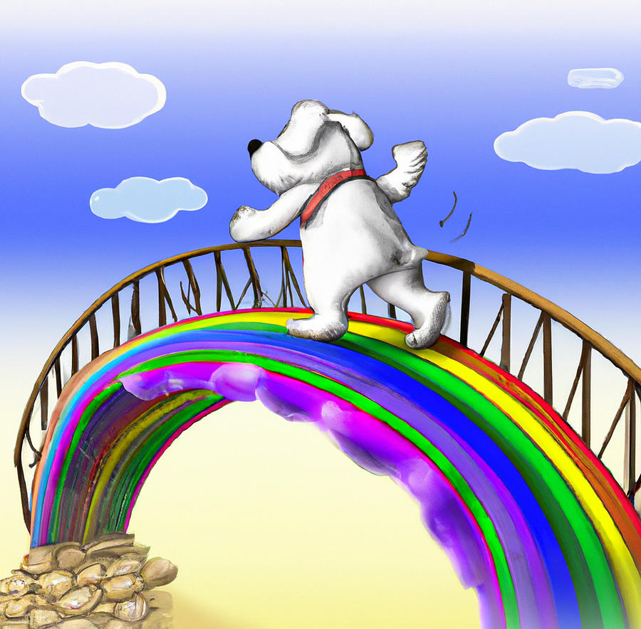 Dog Goes Over The Rainbowbridge Digital Art by Mike Hering - Fine Art ...