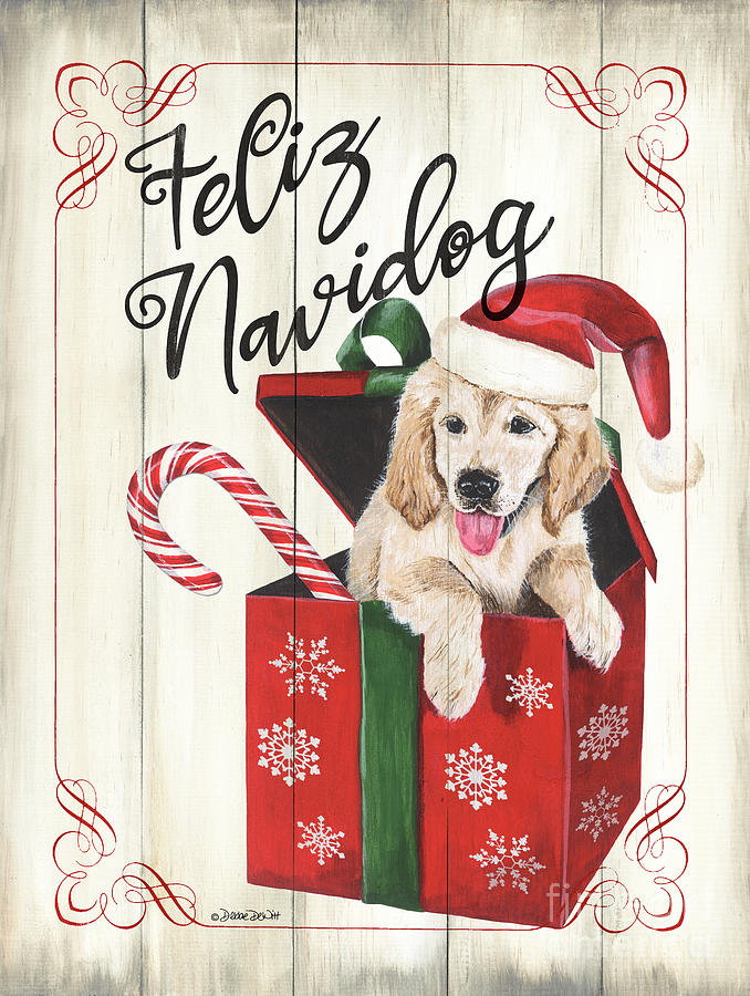 Dog Holiday 2 Painting by Debbie DeWitt