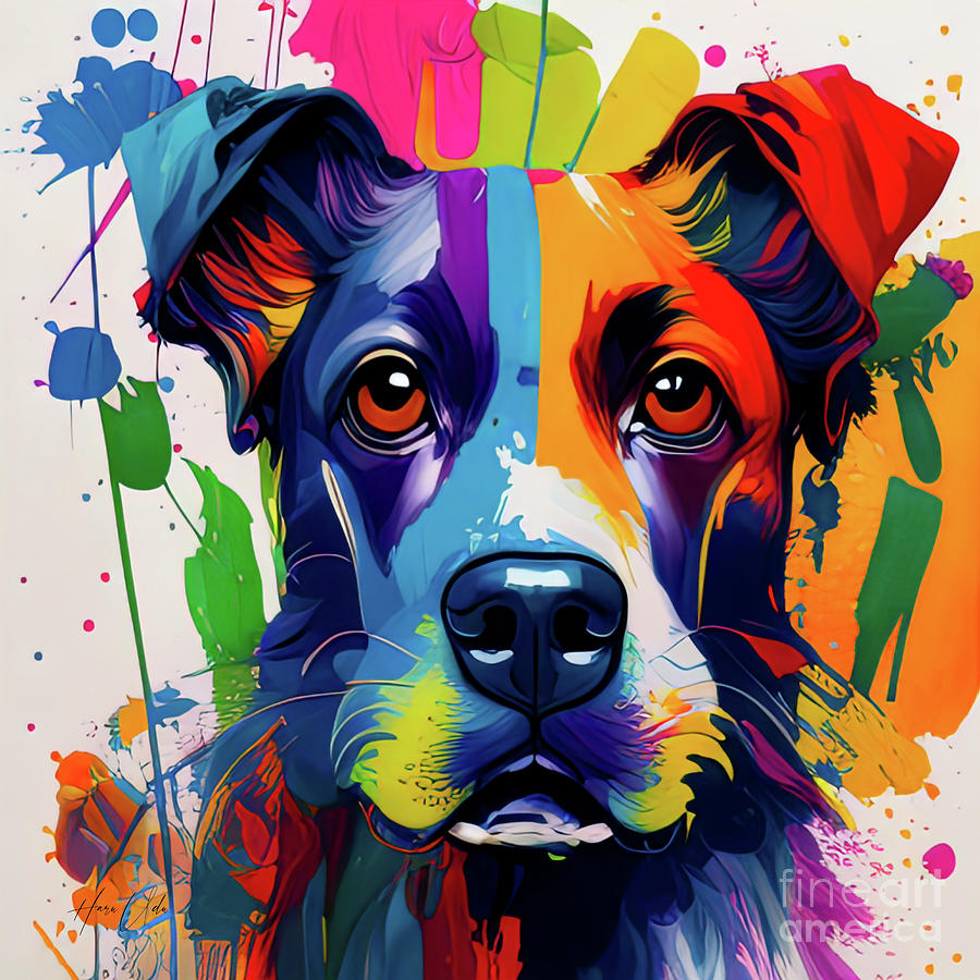 Dog in Watercolor Splash Digital Art by Haru Udu - Fine Art America