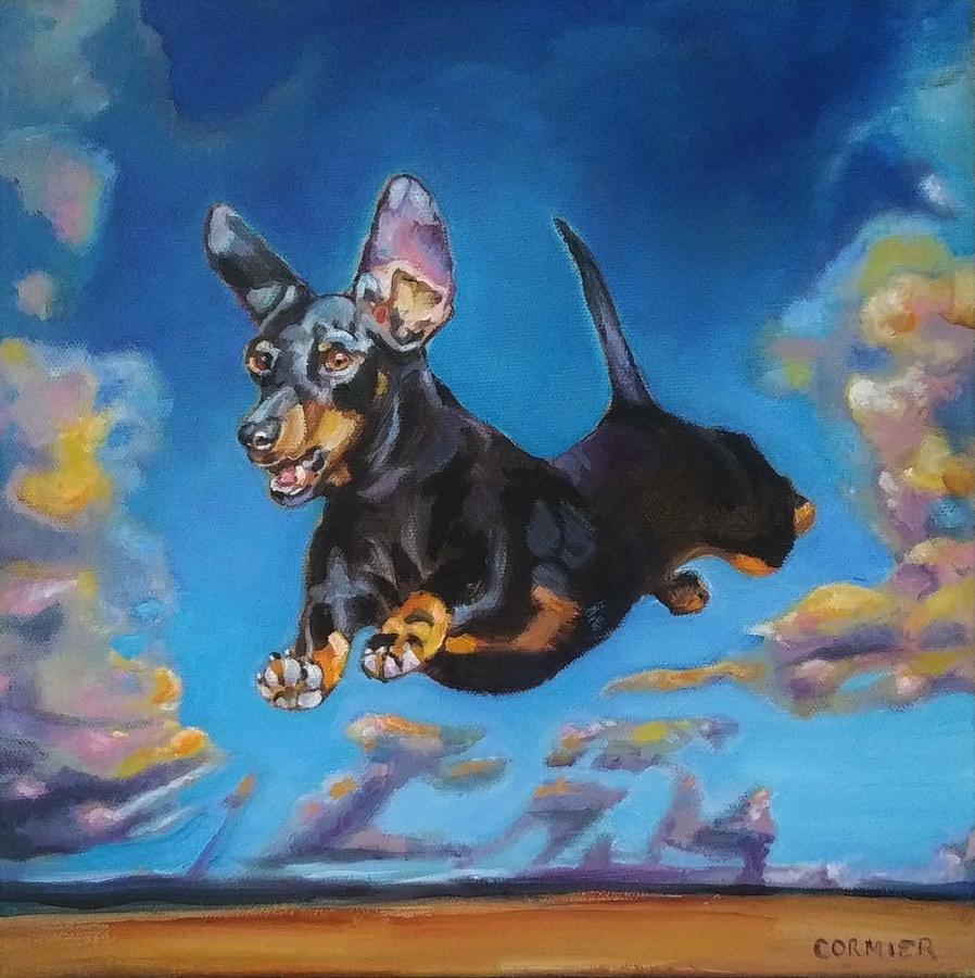 Dog On The Fly Painting by Jean Cormier