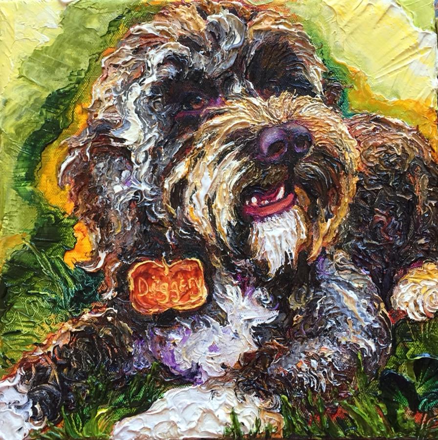 Dog Portrait Painting by Paris Wyatt Llanso