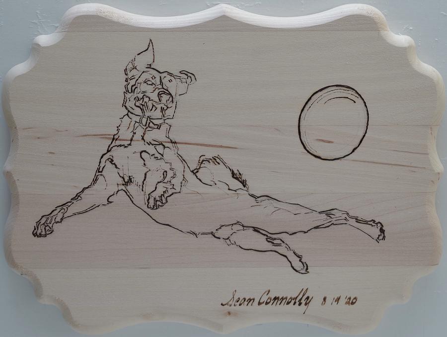 Wide Receiver Pyrography by Sean Connolly