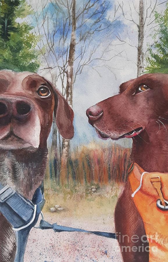 Dog Selfie Painting by Lucy Lemay