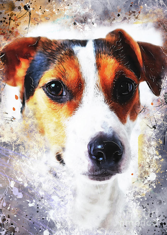 Dog Terrier #dog #terrier #animals Mixed Media by Justyna Jaszke JBJart