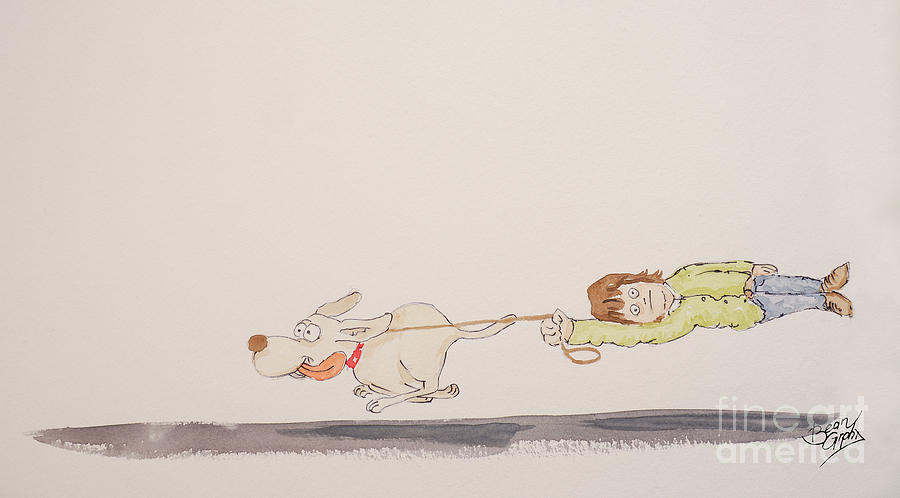 Dog walk Painting by Andreas Berheide