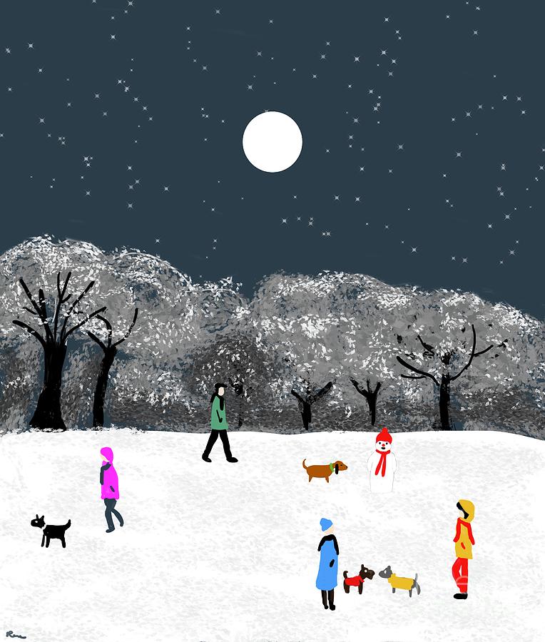 Dog walkers paradise  Digital Art by Elaine Rose Hayward