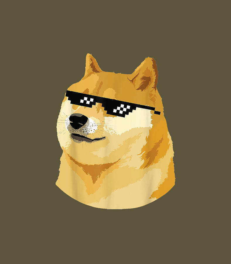 Doge with deal with it glasses Digital Art by Kolton Betiel - Pixels