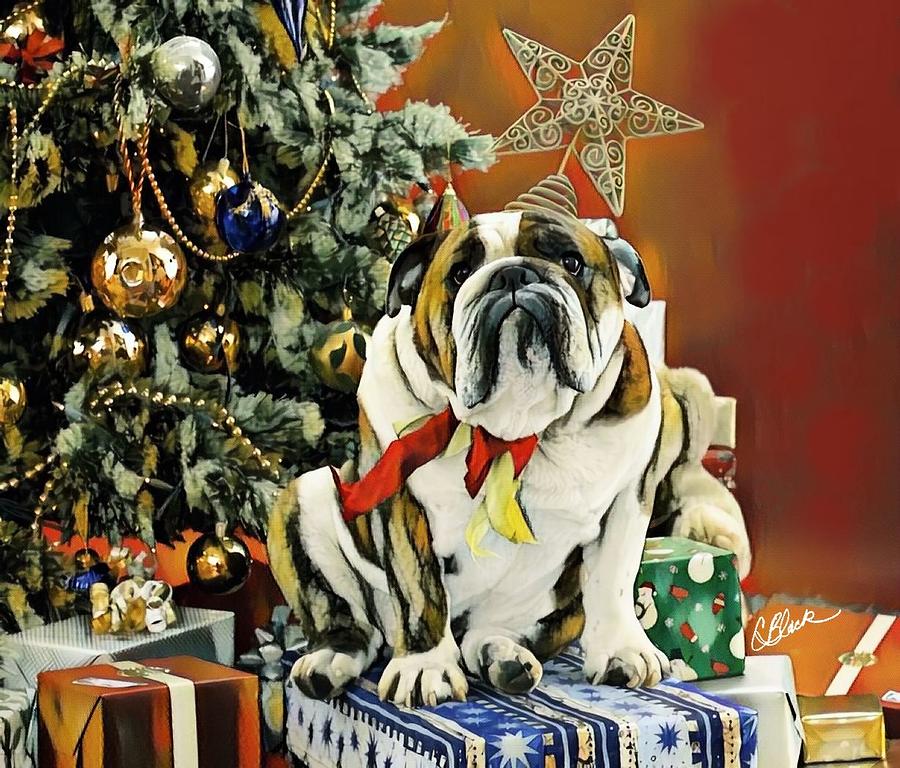 Christmas Painting - Doggie Christmas by Cole Black