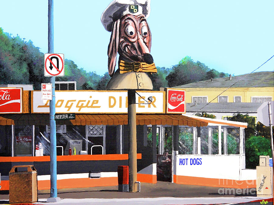 Oakland Painting - Doggie Diner 1986 by Wingsdomain Art and Photography