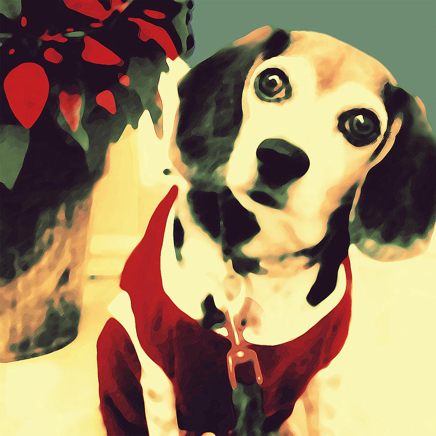 Doggie Santa Artwork Digital Art by Miss Pet Sitter