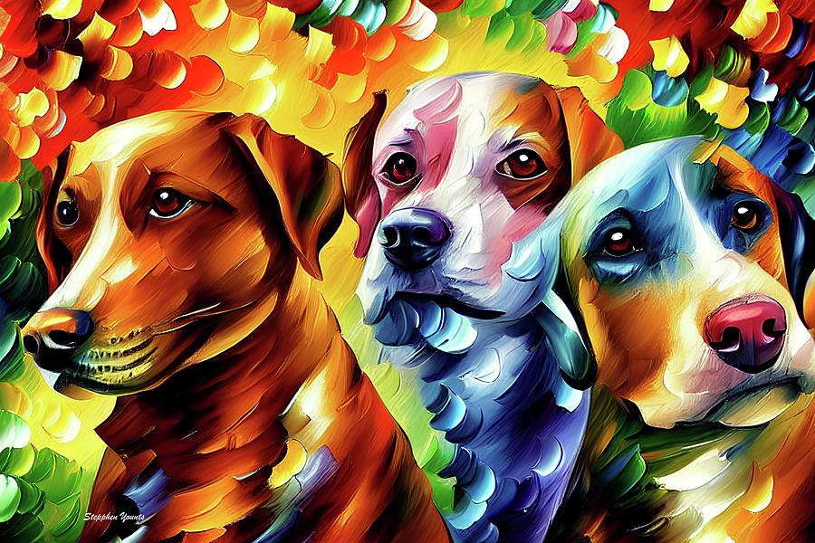 Doggos Digital Art by Stephen Younts