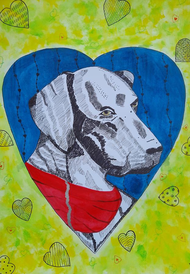 Doggy in Heart Mixed Media by Kiruthika S
