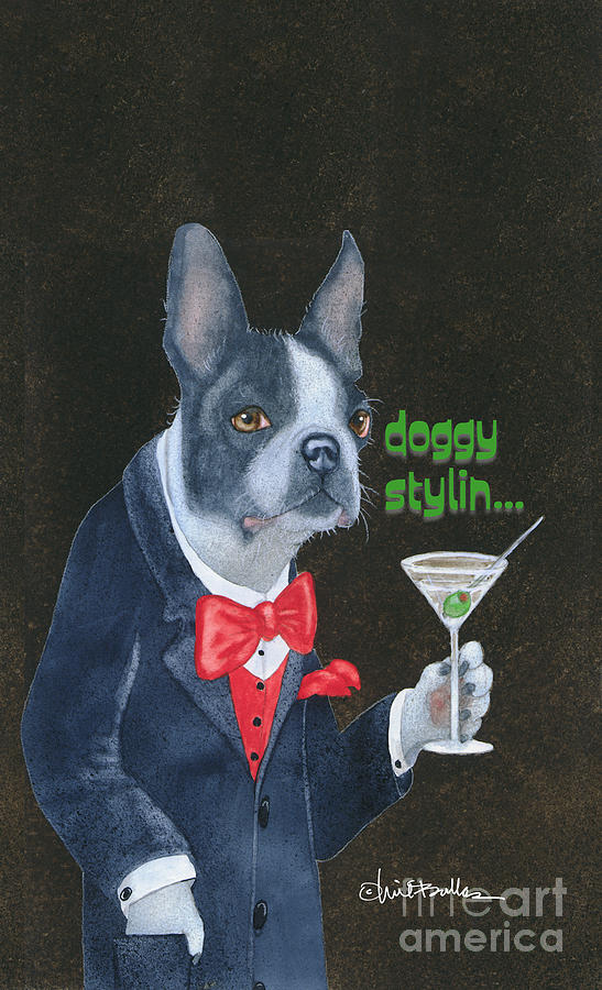 Martini Painting - Doggy Stylin... by Will Bullas