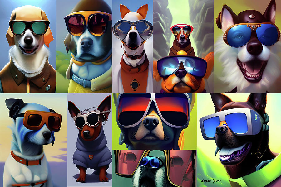 Dogs Dig Shades Digital Art by Stephen Younts