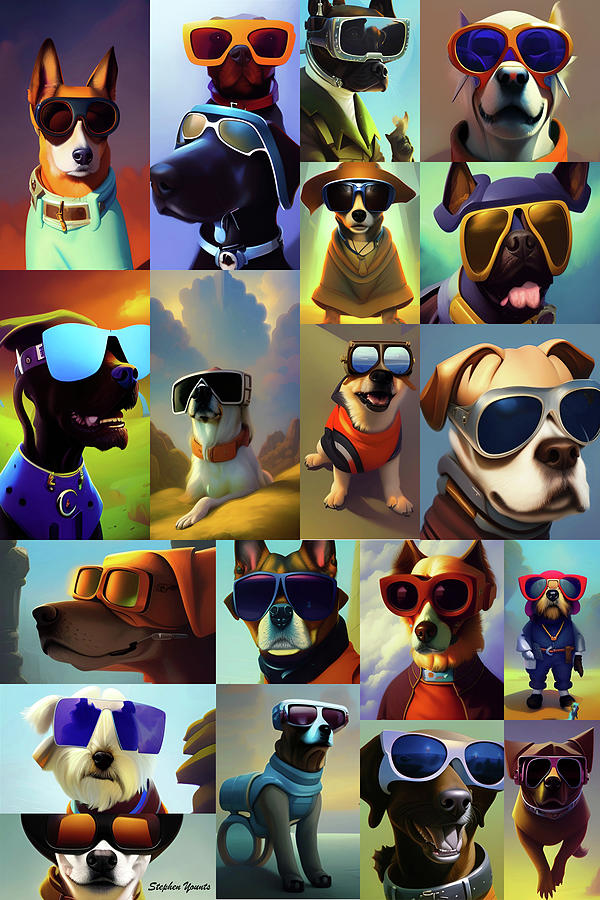Dogs Dig Shades Too Digital Art by Stephen Younts