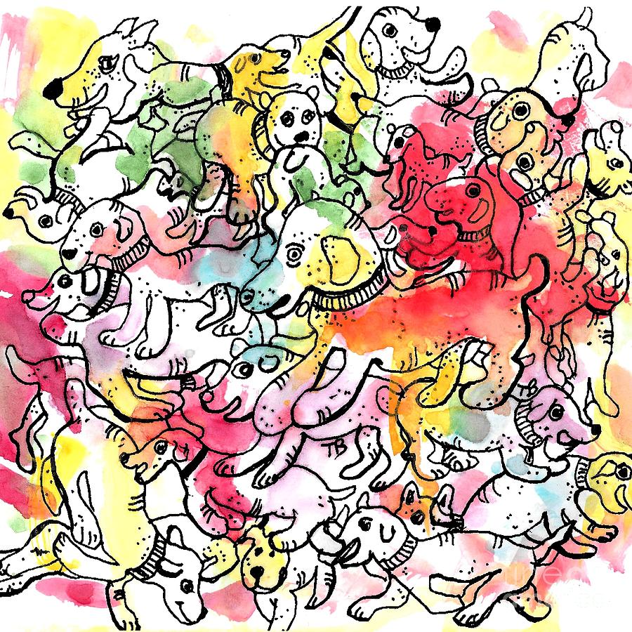 Dogs Galore Painting by Terry Banderas