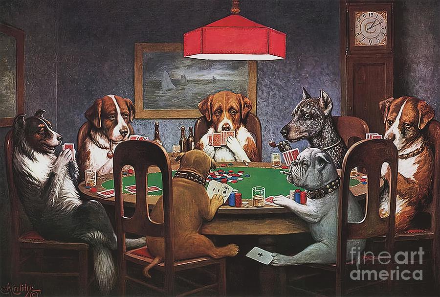 Dogs Playing Poker A Friend In Need High CM Painting by James Miller ...