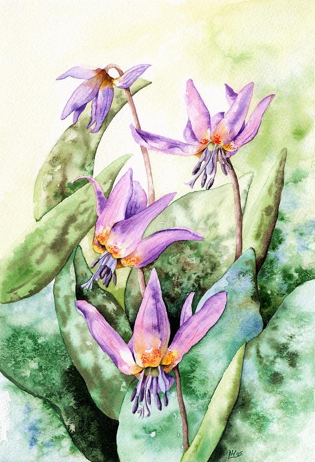 Dogs Tooth Violet  Painting by Lynne Henderson