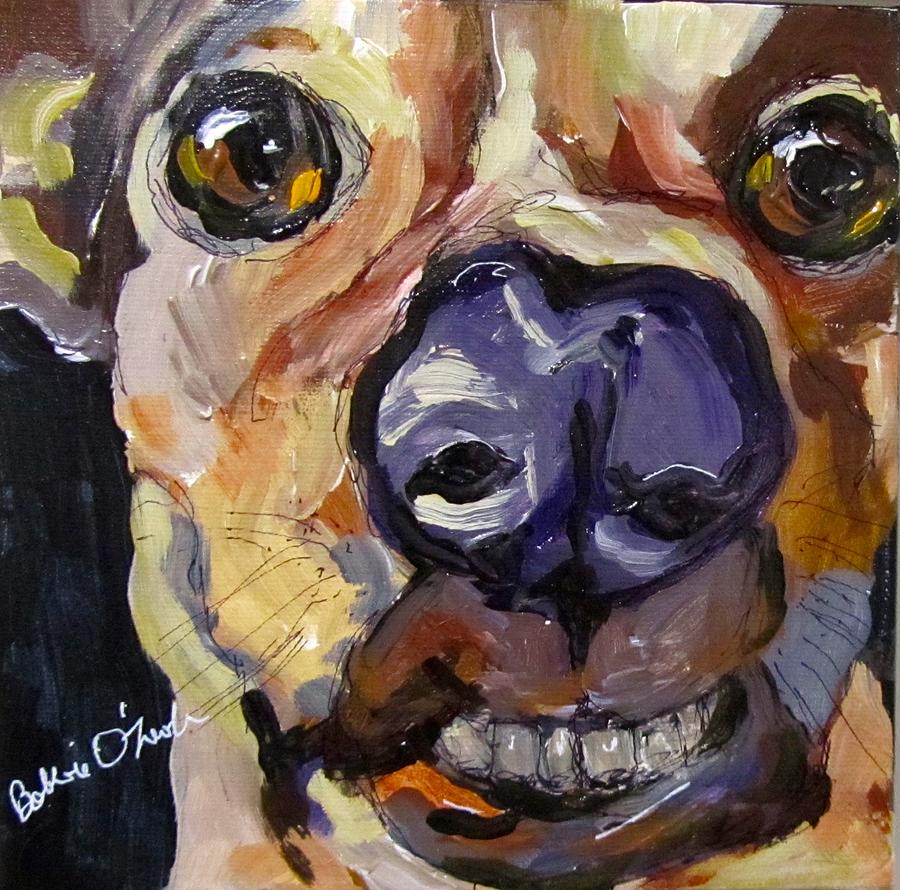 Dogsdont smile do they? Painting by Barbara OToole