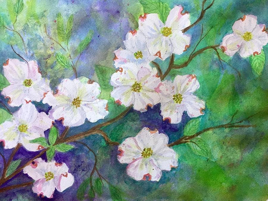 Dogwood Blossoms  Painting by Ellen Levinson