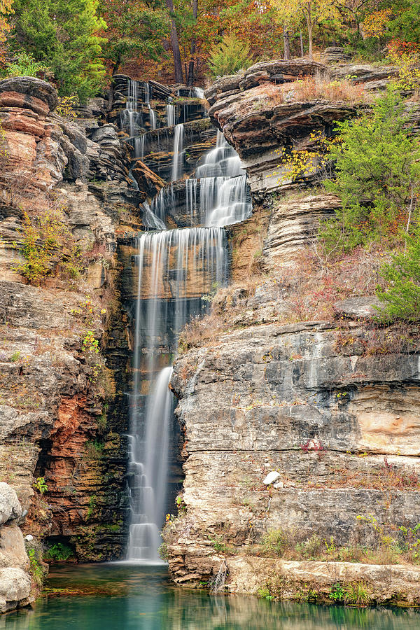 Waterfall Photograph - Majestic Mountain Falls Along Dogwood Creek in Autumn by Gregory Ballos