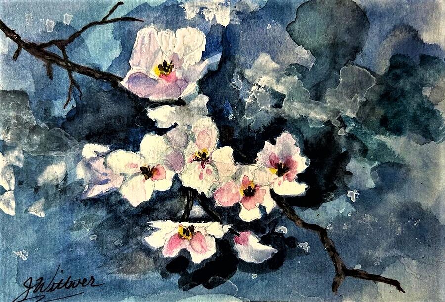 Dogwoods Painting by Julie Wittwer