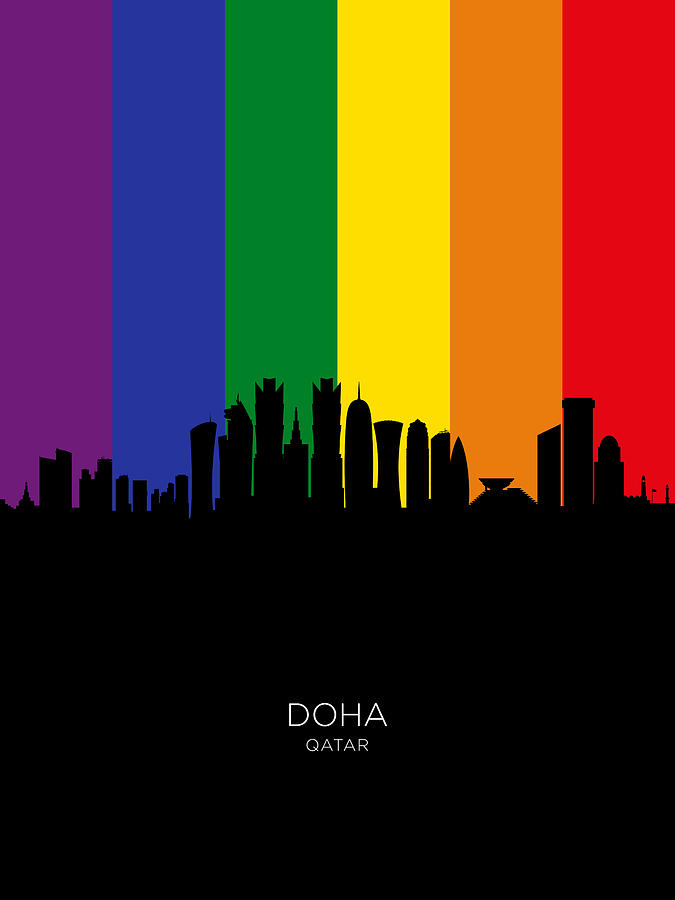 Doha Qatar Skyline #44 Digital Art by Michael Tompsett