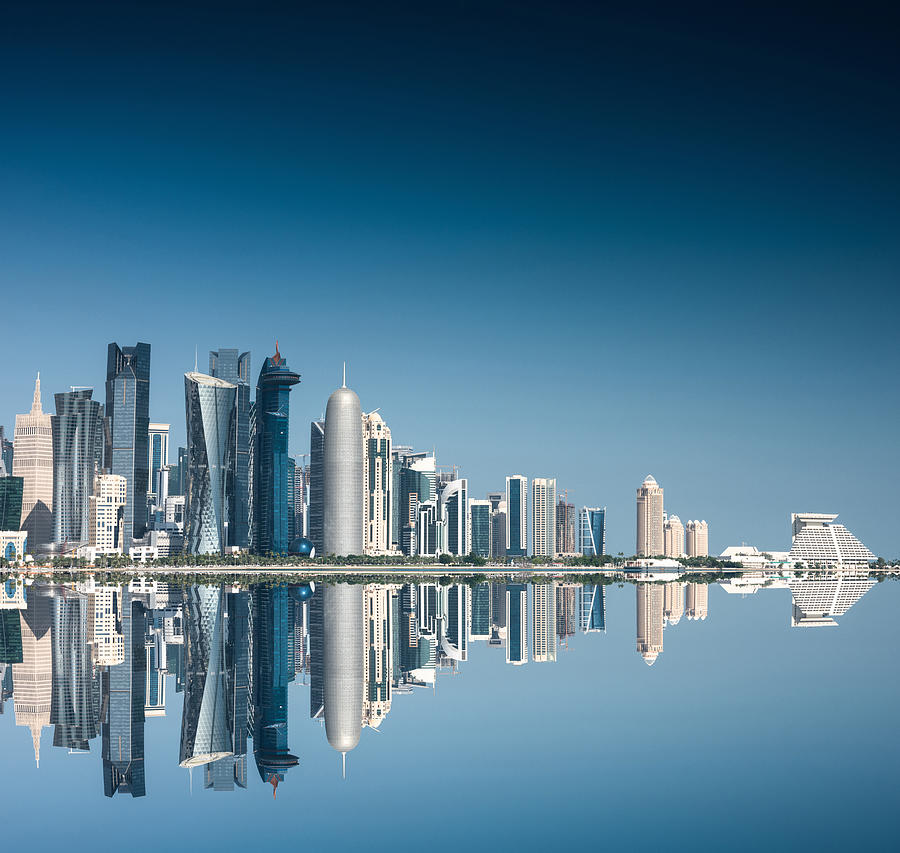 Doha Skyline Reflections Photograph by Franckreporter