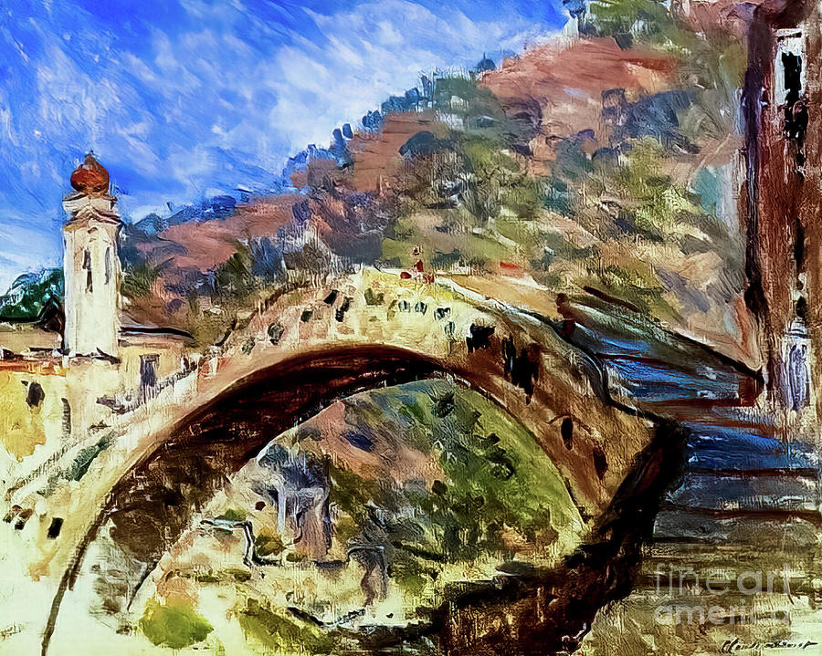 Dolceacqua Bridge by Claude Monet 1884 Painting by Claude Monet