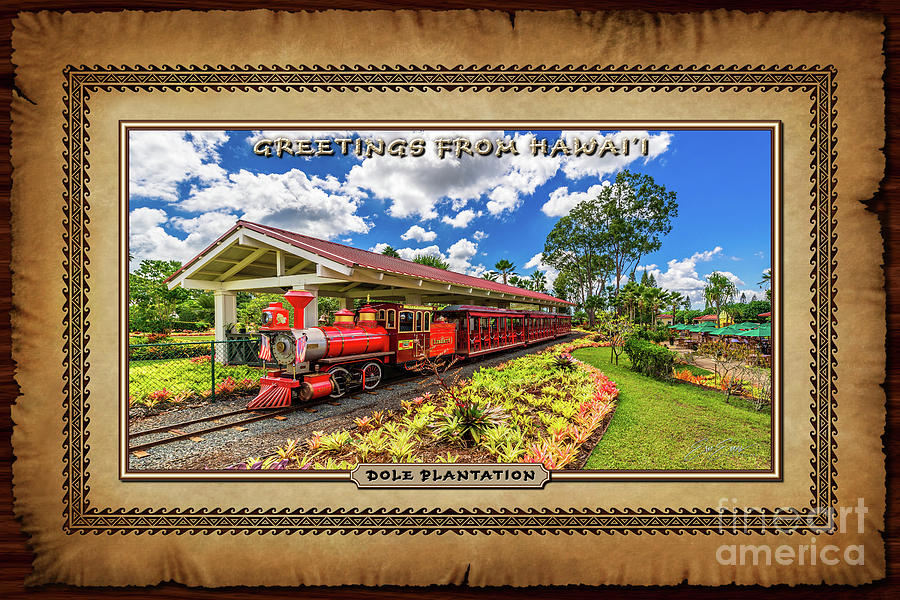 Dole Plantation Train Oahu Hawaiian Style Postcard Photograph by Aloha Art