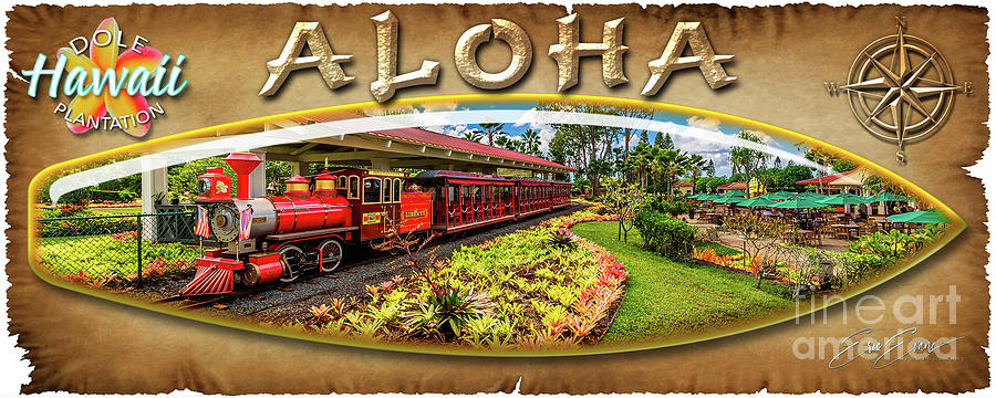Dole Plantation Train Surf Board Photograph by Aloha Art