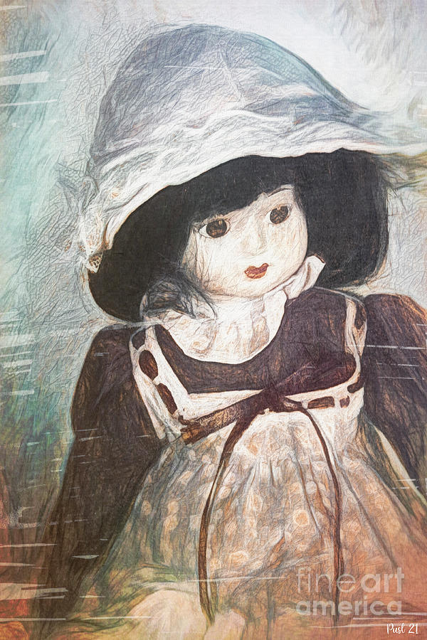 Doll with Hat Digital Art by Jutta Maria Pusl