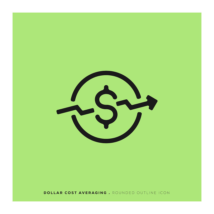 Dollar Cost Averaging Rounded Line Icon Drawing by Enis Aksoy