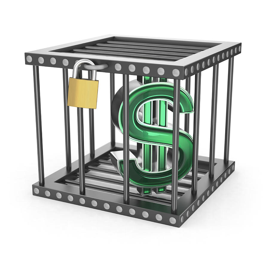 Dollar Symbol locked in a steel cage Photograph by I Like That One