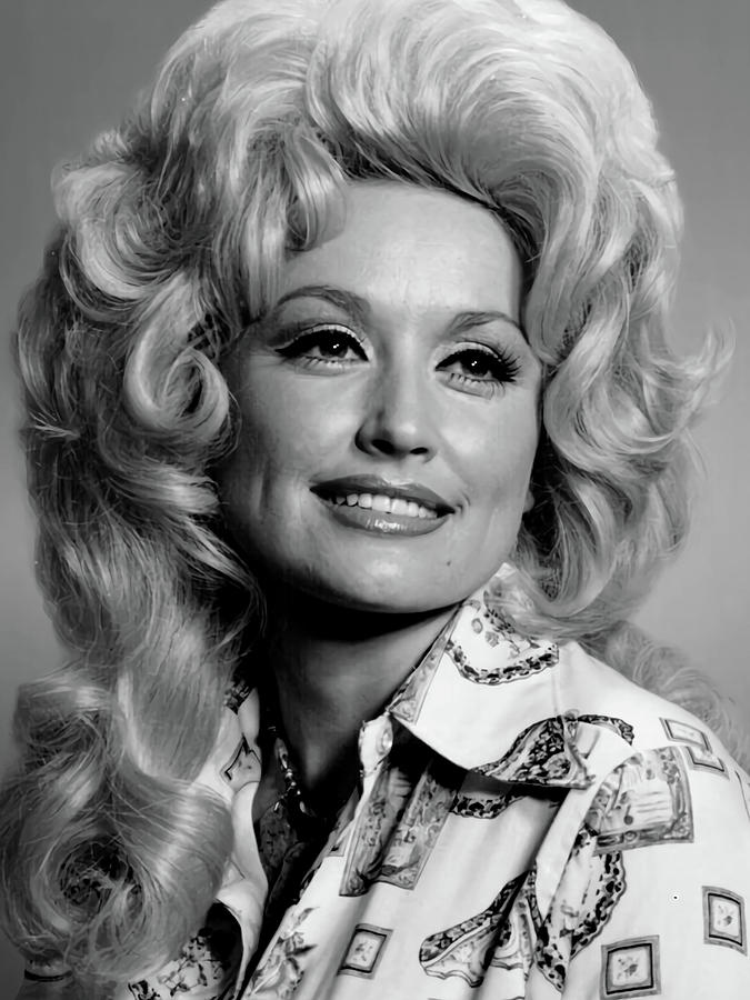 Dolly Parton Black and White Digital Art by Michelle Sorenson Art ...