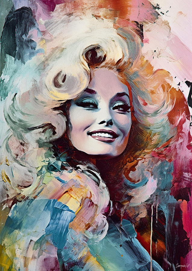 Dolly Parton Series 01 - Print Digital Art by SampadArt Gallery - Pixels