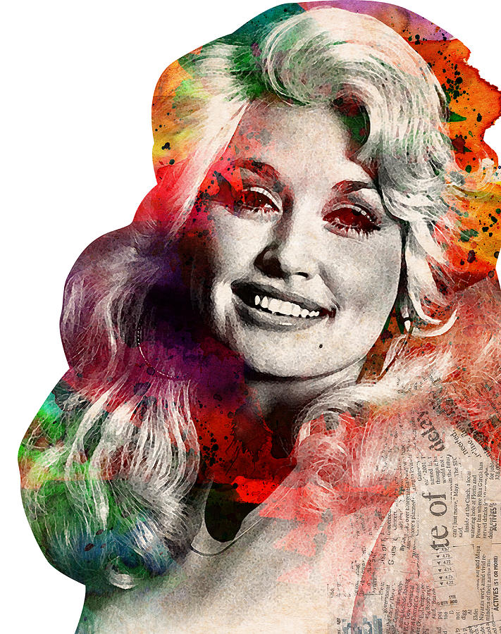 Dolly Parton watercolor portrait no background Digital Art by Mihaela ...