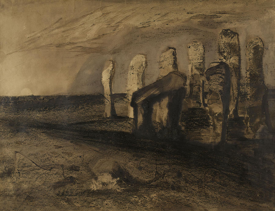 Dolmen and Menhirs Drawing by Victor Hugo