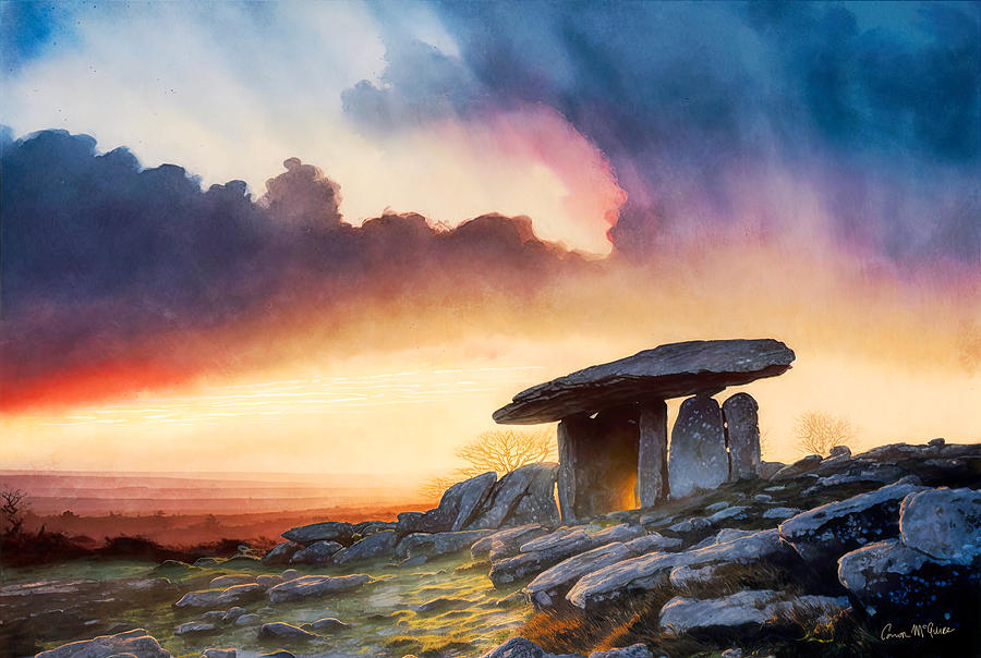 Dolmen, The Burren, Co. Clare, Ireland. Painting