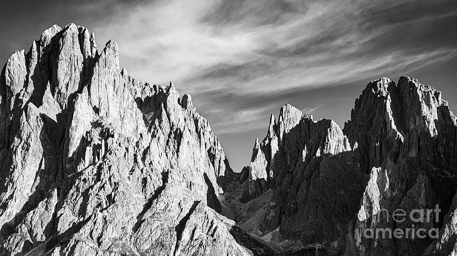 Dolomite mountains in Black and White Photograph by Henk Meijer Photography