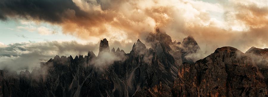 Dolomites fog mountain peak Photograph by Songquan Deng