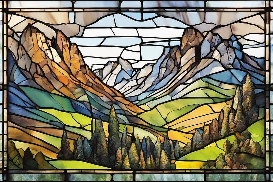 Dolomites Stained Glass Digital Art by Pat Goltz - Fine Art America