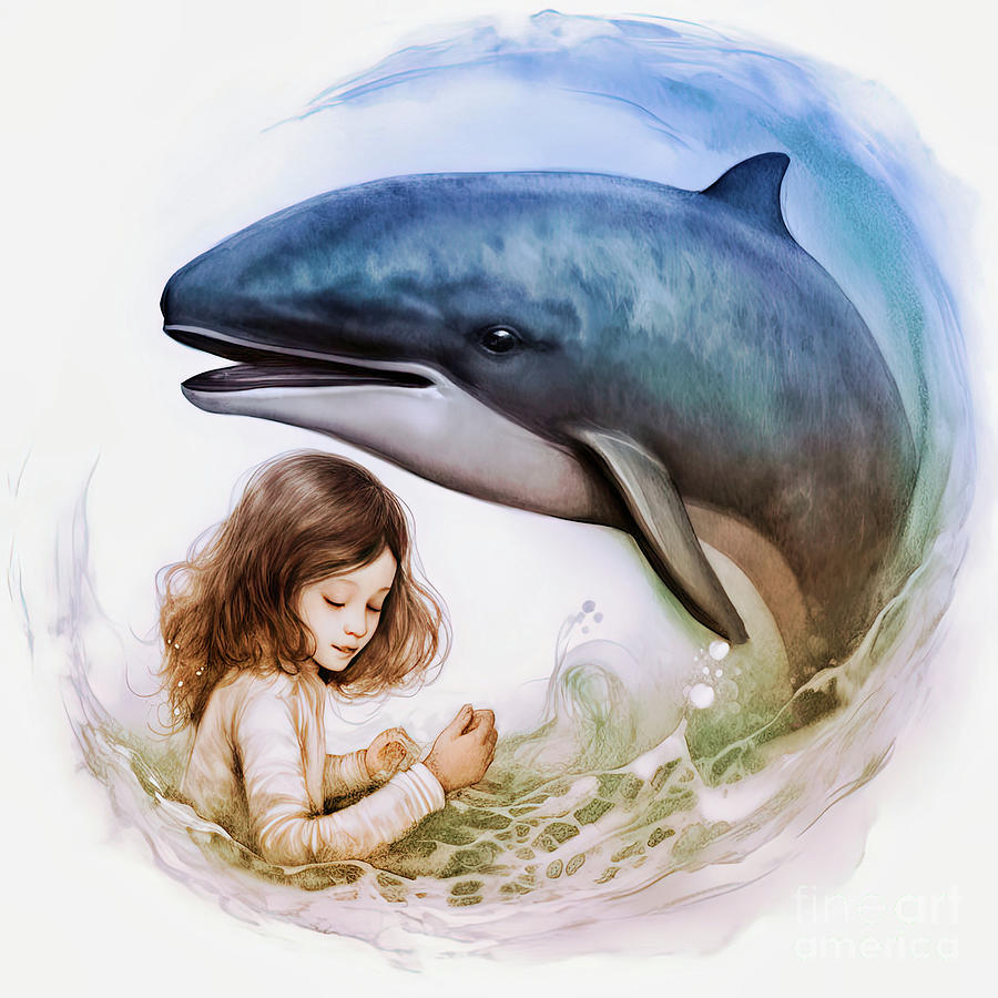 Dolphin And His Friend 1  Digital Art by Elaine Manley
